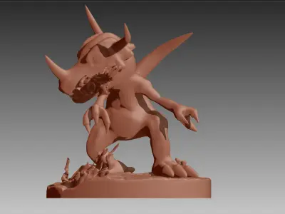 Greymon Digimon 3D print OBJ STL 3D print model