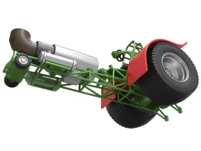 Pulling tractor with single jet engine Scale 1 to 25 3D print model