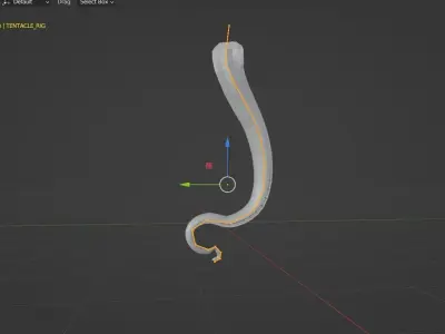 Rigged Tentacle Low-poly 3D model