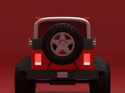 Low Poly Jeep Wrangler Low-poly 3D model