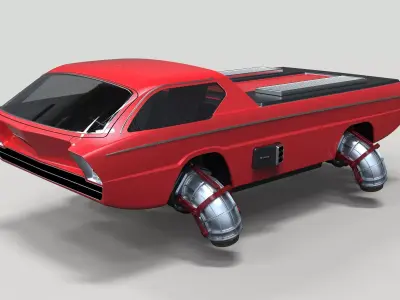 Dodge Deora jet flying car concept 3D model