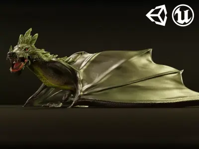 Crystal Dragons Low-poly 3D model