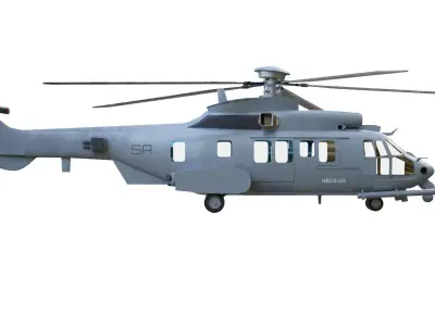 helicopter airbus H225M CARACAL Low-poly 3D model