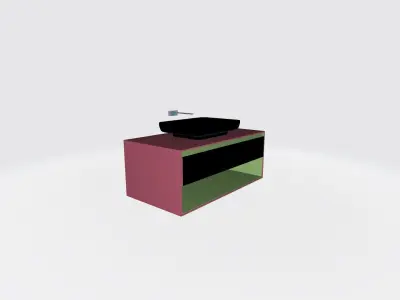 Villeroy wooden box with pot 3D model