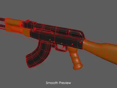AK-47 rifle Free low-poly 3D model