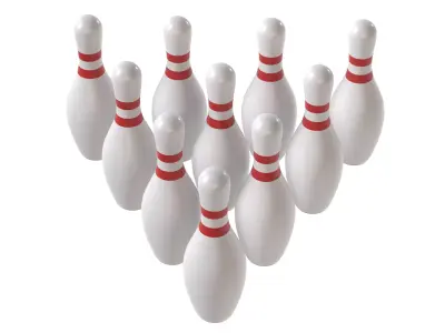 Bowlin pins and balls  Low-poly 3D model