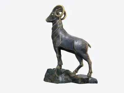 Goat Sculpture Low-poly 3D model