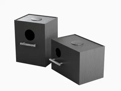 Colored Birdhouse 06 Low-poly 3D model