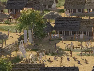 ancient village fishing village 3D model