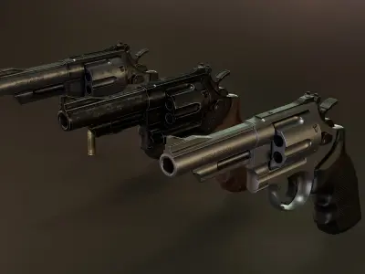 Magnum Revolver Low-poly 3D model