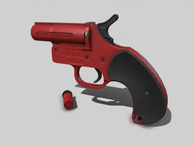 Flare Gun Low-poly PBR Free low-poly 3D model