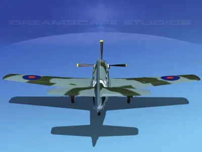 North American Mustang X RAF V05 3D model