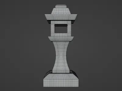 Japanese Stone Lantern Low-poly 3D model