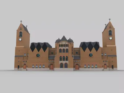 Church lowpoly2 Low-poly 3D model