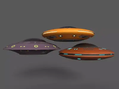 Alien Spaceships Low-poly 3D model