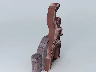 The Pipila sculpture of man holding ball 3D model