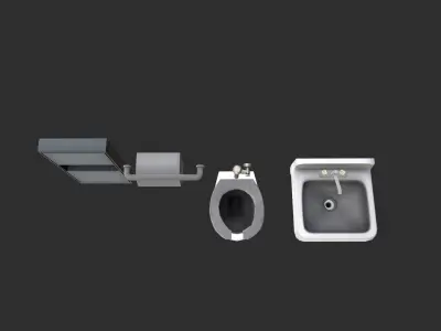 Bathroom furniture Low-poly 3D model purchase