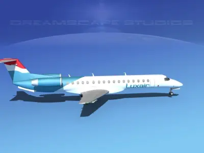 Embraer ERJ-145 Luxair 3D model