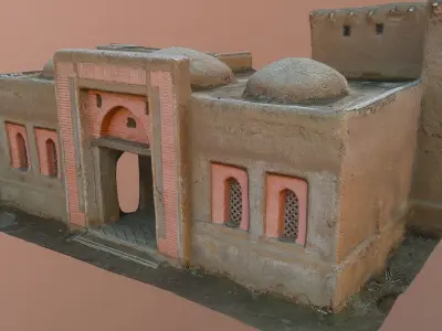 medieval nomad buildings Low-poly 3D model