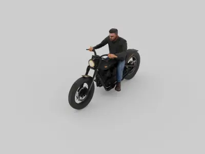 Chopper Biker Free 3D model