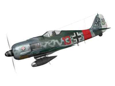 Focke Wulf - FW190 A7 - Red 13 3D model