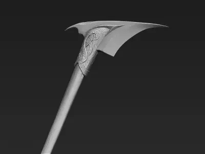 Zbrush Battle Axe 04 3D model