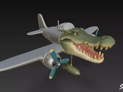 Bombardiro Crocodilo - Italian Brainrot Low-poly 3D model