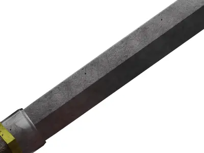 Game Ready Medieval Sword Low and High Poly and Textures Low-poly 3D model