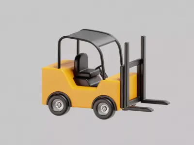 Golf Cart Cartoon Low-poly 3D model purchase