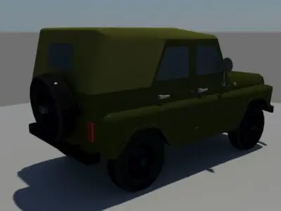 UAZ-469 military jeep Low-poly 3D model