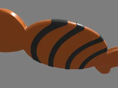 Candy Candy orange and fish Low-poly 3D model