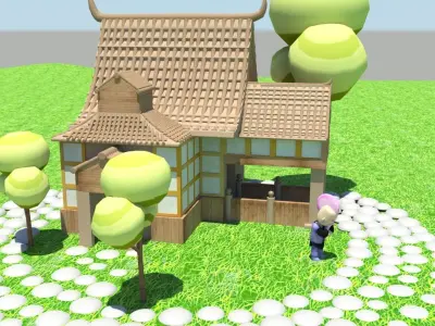 High poly model of temple 3D model