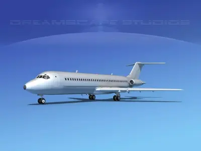 Douglas DC-9-30 Bare Metal 3D model
