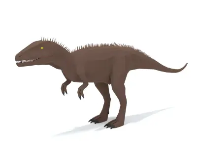 Low Poly Cartoon Carcharodontosaurus Dinosaur Low-poly 3D model