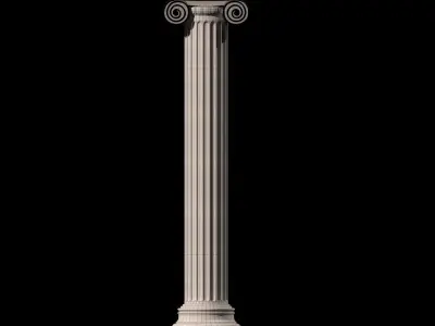 Greek Ionic column Low-poly 3D model