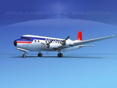 Douglas DC-6 Northwest Airlines 3D model