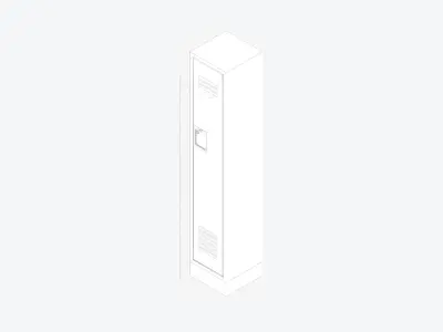Locker - Metal - Locka - Classic Extra - Single Tier Low-poly 3D model