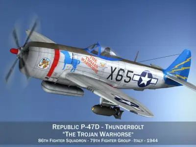 Republic P-47M Thunderbolt - The Trojan Warhorse 3D model