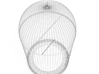 Golden bird cage 3D model