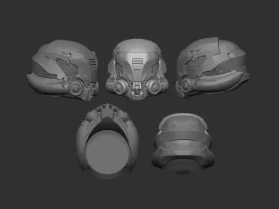 Scifi Helmet 2 - Headsculpt for Action Figures 3D print model 3D print model purchase