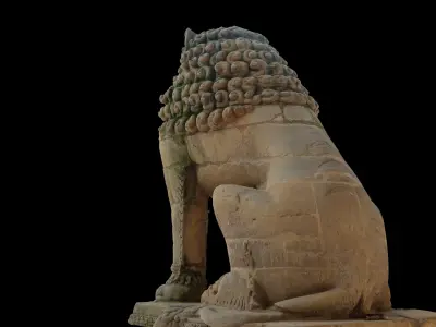 Lion guardian with 3 LOD - Nepal Heritage Low-poly 3D model