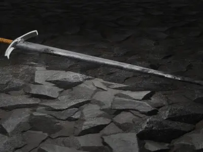 Greatsword sword Low-poly 3D model