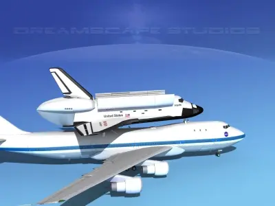 Space Shuttle Challenger Transport MP 2-2 747 3D model