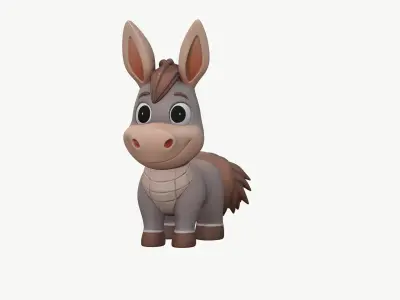 High-Quality Realistic Cute Cartoon Horse 3D model