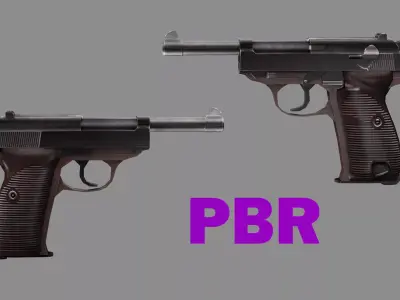Pistol C127G Luger Model 1938 Low Poly 3D Model Low-poly 3D model