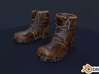 Dirty shoes Free low-poly 3D model