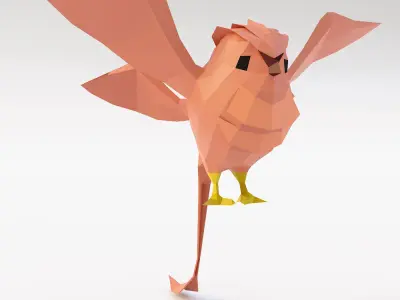 Bird 3d model origami Low-poly 3D model