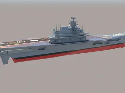 Russian Aircraft Carriers Kuznetsov Low-poly 3D model