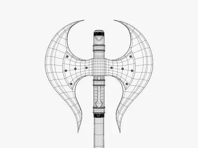 Double Bladed Battle Axe 3D model