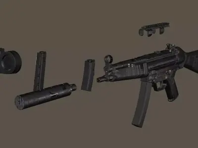 Ultimate MP5 Pack Low-Poly 3D Model Low-poly 3D model